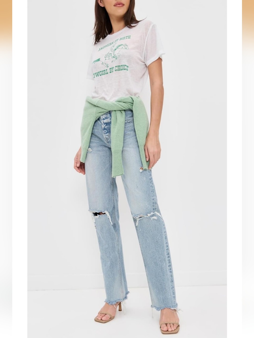 Moussy Vintage Odessa Straight Leg Boyfriend Fit Boho Distressed Jeans Size 27